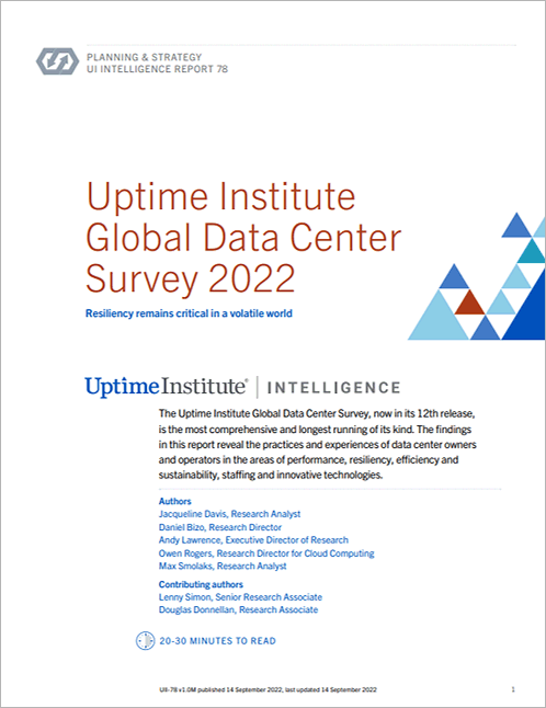 Uptime Institute Global Data Center Survey Results 2022